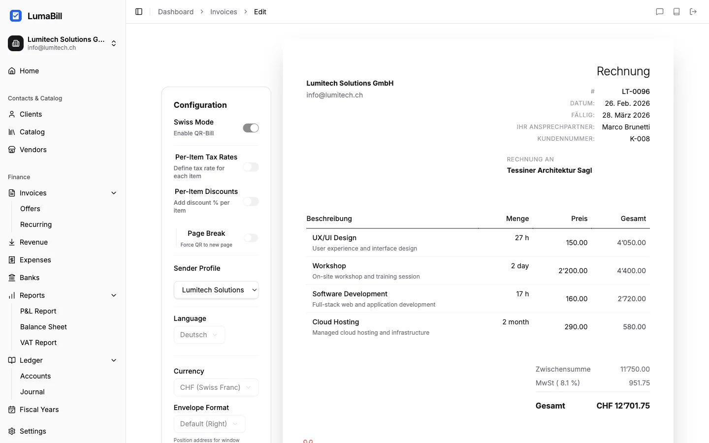 Adding line items